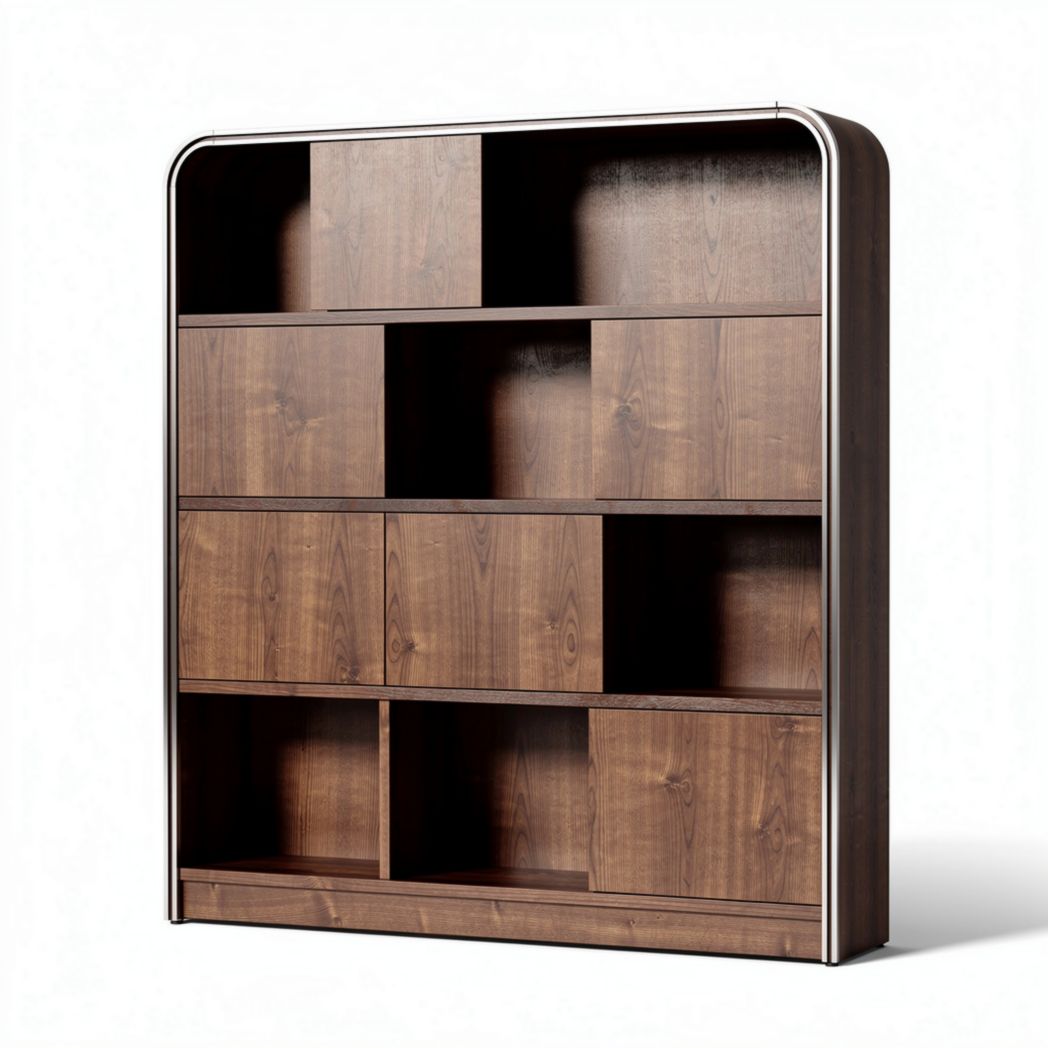 Wooden bookshelf with multiple compartments 90 x 30 x 180cm for home or office storage