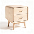 Wooden nightstand with two drawers and natural finish 45 x 40 x 45cm