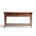 Wooden console table with three drawers and open shelf 54 x 16 x 30 inches