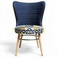 Upholstered accent chair with geometric pattern seat and wooden legs 50 x 50 x 90cm